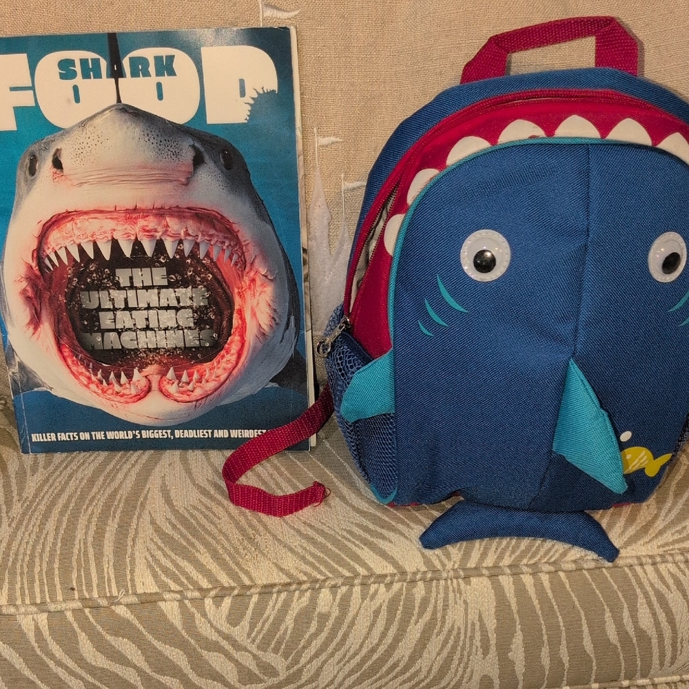 Kids Shark Backpack & Paperback Book